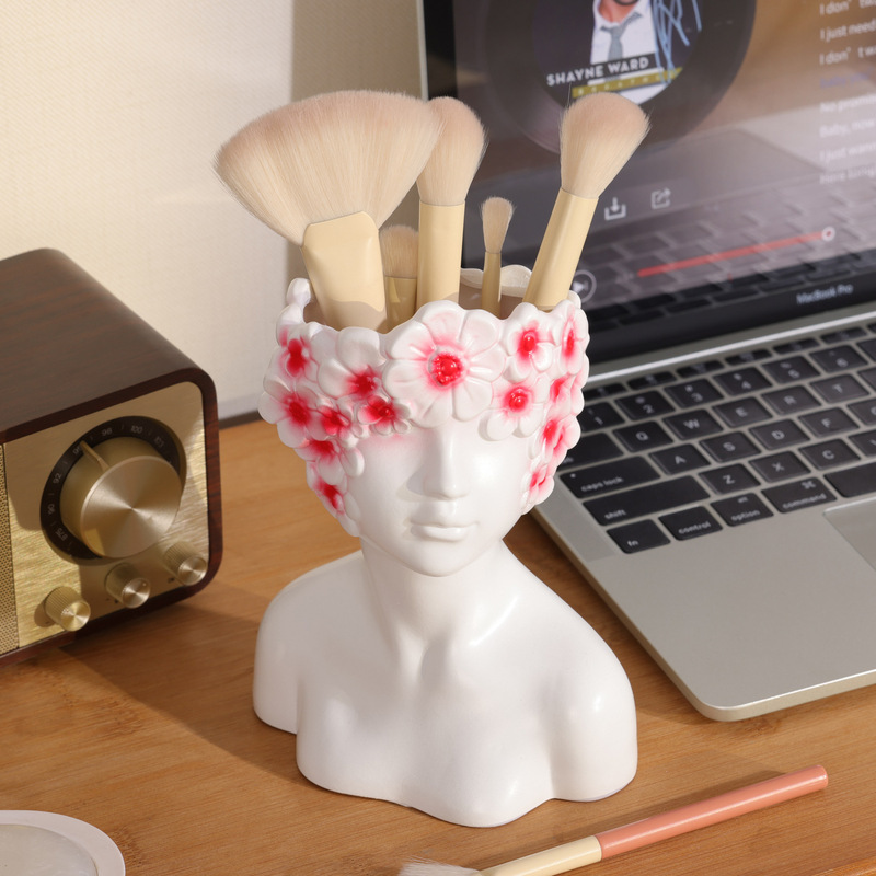 Modern Creative Enamel White Girl Storage Home Living Room Tv Cabinet Decorative Ornaments Flower Utensils Desk Furnishings