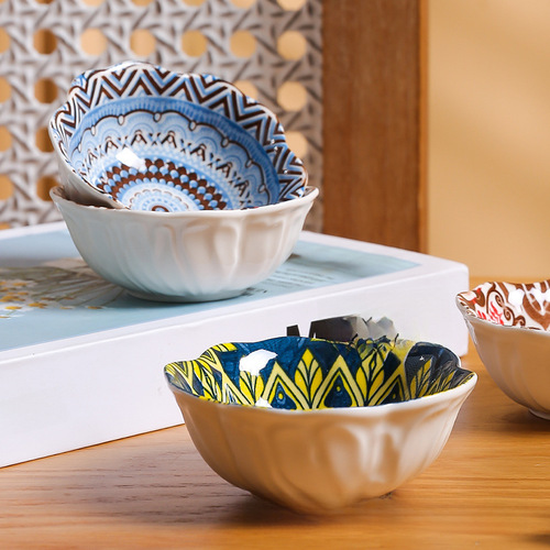 Japanese-style small snacks soy sauce and vinegar seasoning dish hot pot household dipping plate ceramic tableware creative taste plate small plate dish