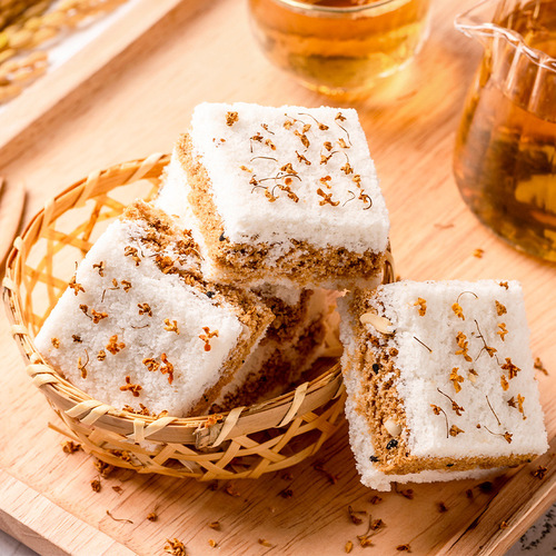 Wuyu Yuan Osmanthus Cake Traditional Handmade Snack Leisure Food Nostalgic Rice Cake Filled Rice Cake Wholesale