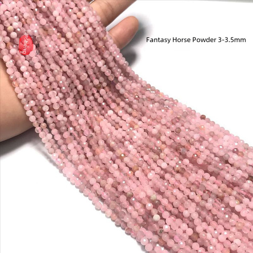 3mm天然紫水晶粉澳宝绿发晶切面珍珠耳环发簪流苏DIY饰品配件批发