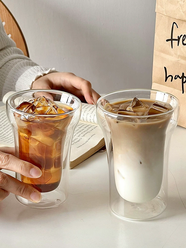 Transparent glass coffee creative tea cup, simple and elegant design