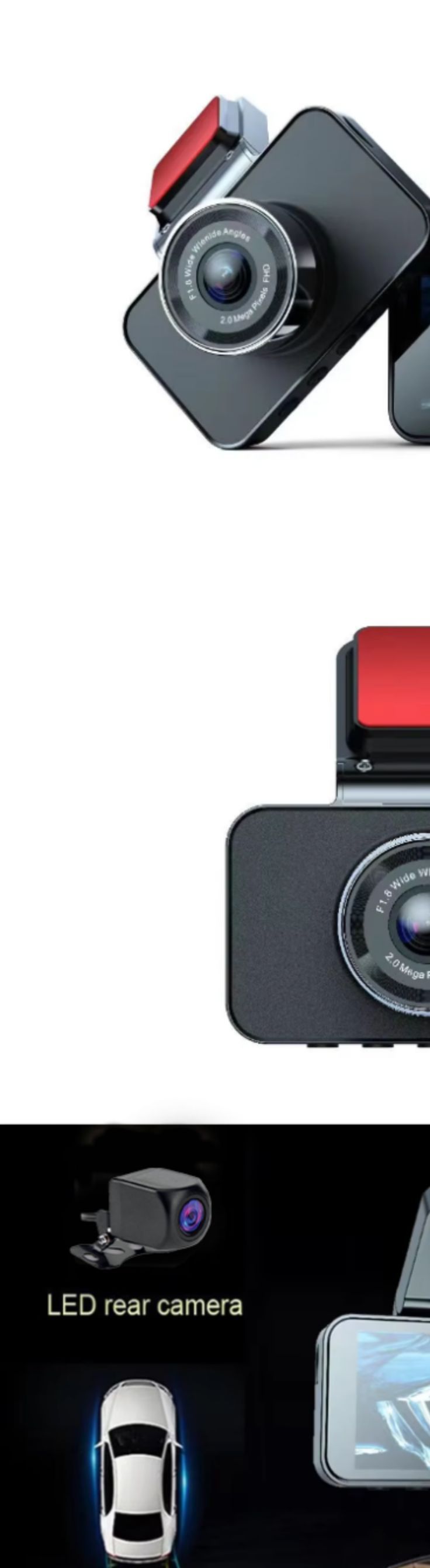 Car-mounted dual-camera recorder with 4K WiFi transmission, dual-lens wide-angle night vision dashcam, wholesale