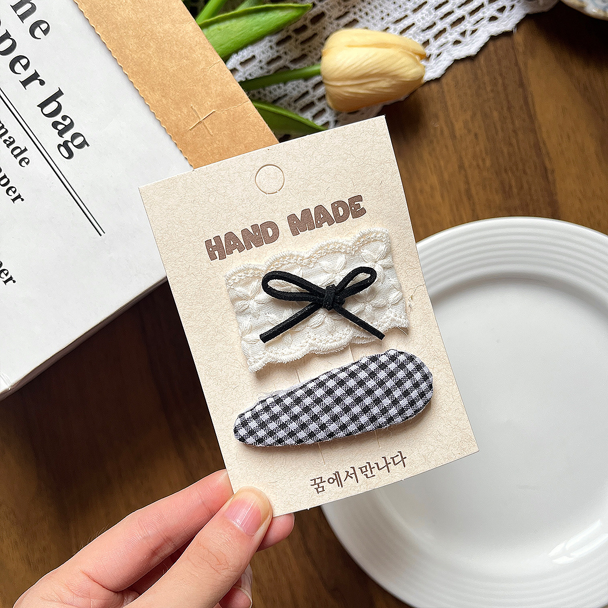 Lace Plaid Hairpin