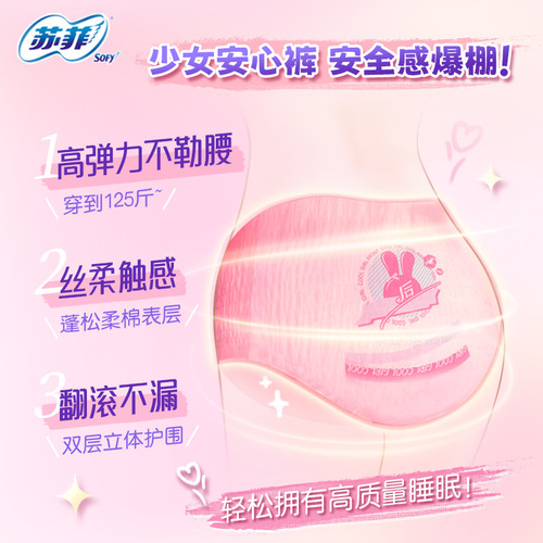 Sophie Super Sleeping Safety Pants Girls' Pants F Small Pant Type Sanitary Napkin 2 Pieces Sleeping Pants Wholesale One Piece Dropshipping