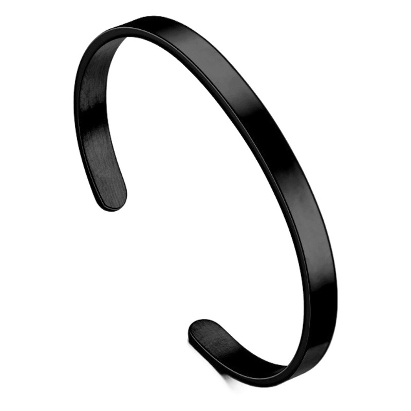 European and American Cross-Border Open Titanium Steel Bracelet, Smooth C-Shaped Bracelet, Can Be Engraved, Stainless Steel, Non-Fading Jewelry, Starting from One Piece