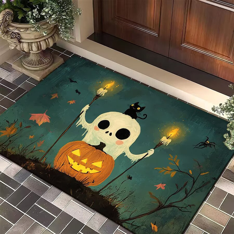 ハロウィンクロスボーダーフロアマット面白いカボチャホリデーデコレーションフロアマットバスルームトイレキッチンドアマット|undefined