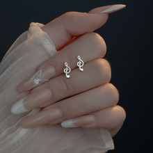 日韩气质简约音符耳钉女时尚小众百搭创意耳饰秋冬新款一件代发潮