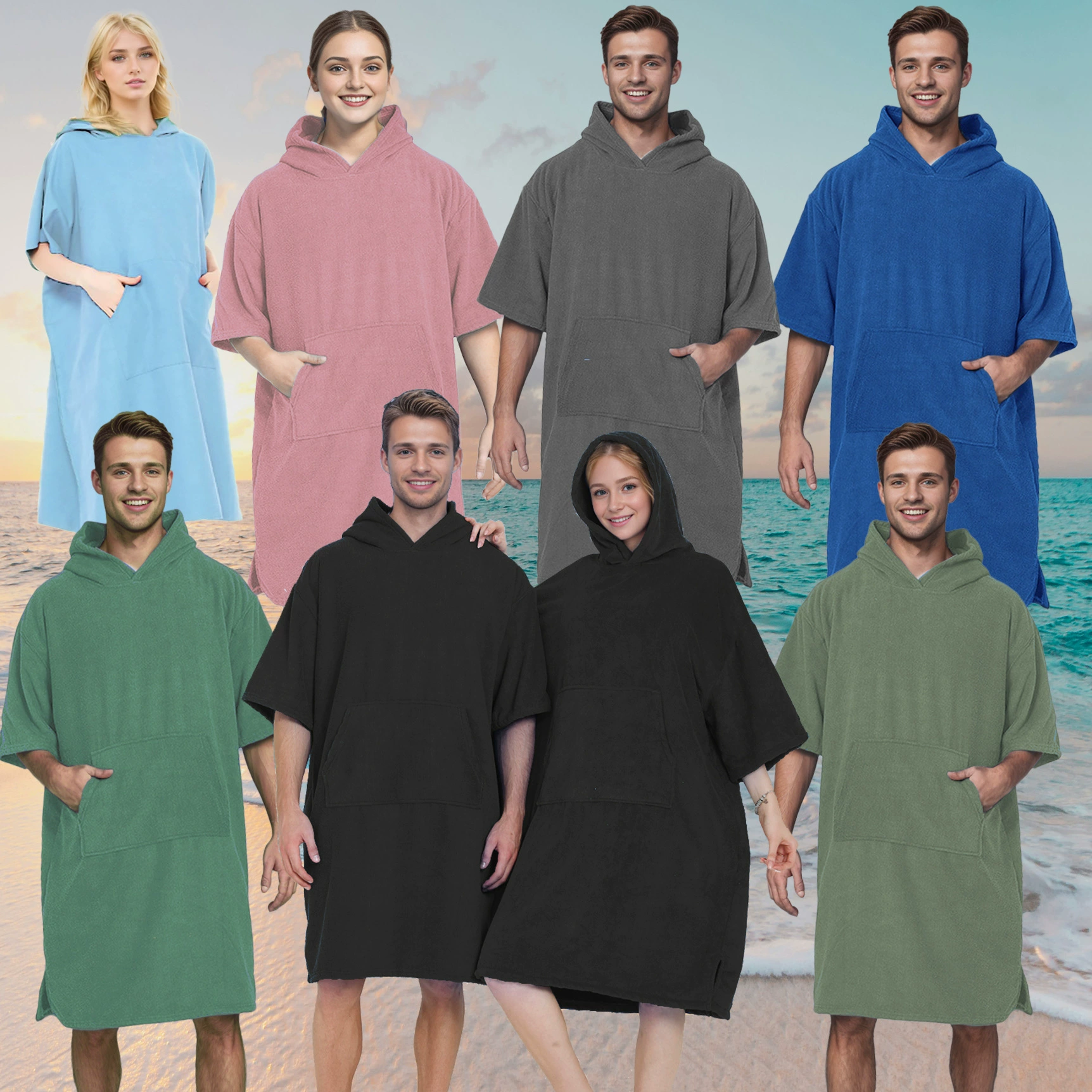 Трансграничные взрослые микрофибры с капюшоном банное полотенце для быстрого сухого дайвинга Пляжный серфинг Мужские и женские халаты для переодевания