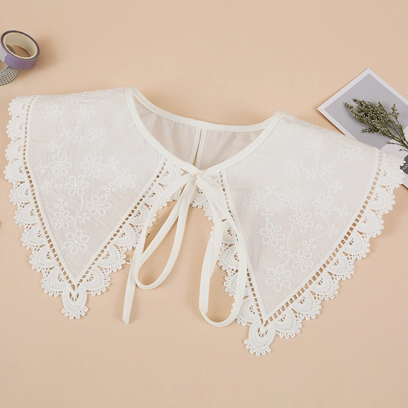 Маленький шалевый воротник в японском стиле с цветочным рисунком Воротник для рубашки Универсальный воротник Поддельный воротник Модный кружевной воротник