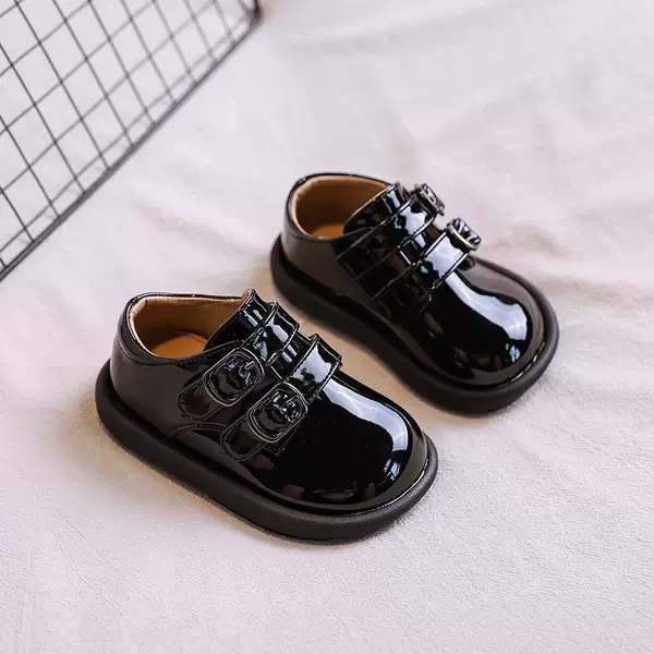 Boys' Leather Shoes 2025 Spring & Fall New Kidsren's British Style Flats Baby Soft Sole Non-Slip Toddler Shoes Handsome Kidsren