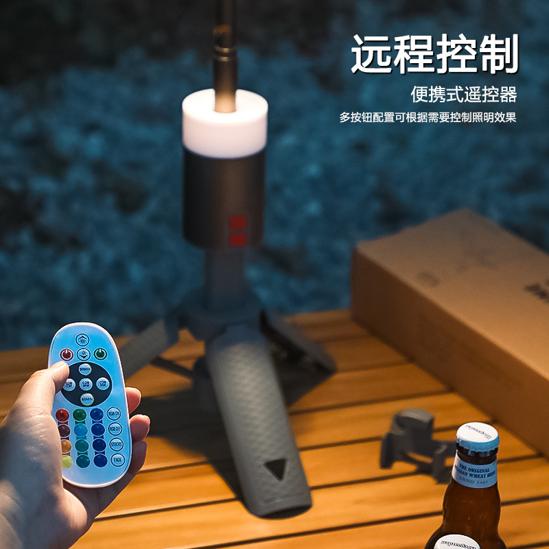 새로운 야외 휴대용 개폐식 다기능 COB 캠핑 조명 원격 제어 충전 보물 USB 충전 작업 조명