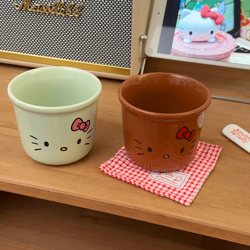 可爱猫咪马克杯陶瓷杯高颜值家用情侣款喝水杯子少女心手握咖啡杯|undefined