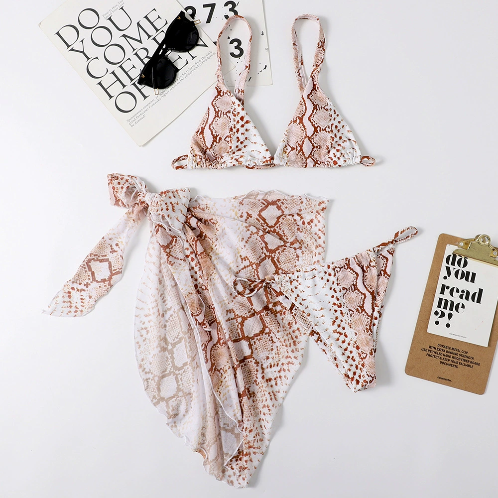 Sexy split swimwear, set, 2022 collection, 3 piece set