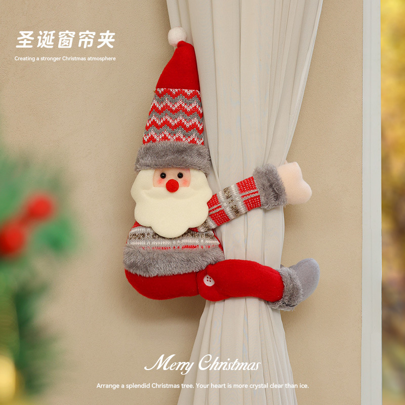 クロスボーダー新製品クリスマスカーテンバックル装飾クリスマスカーテンハグクリスマス人形ギフトクリエイティブ布雰囲気アレンジメント|undefined