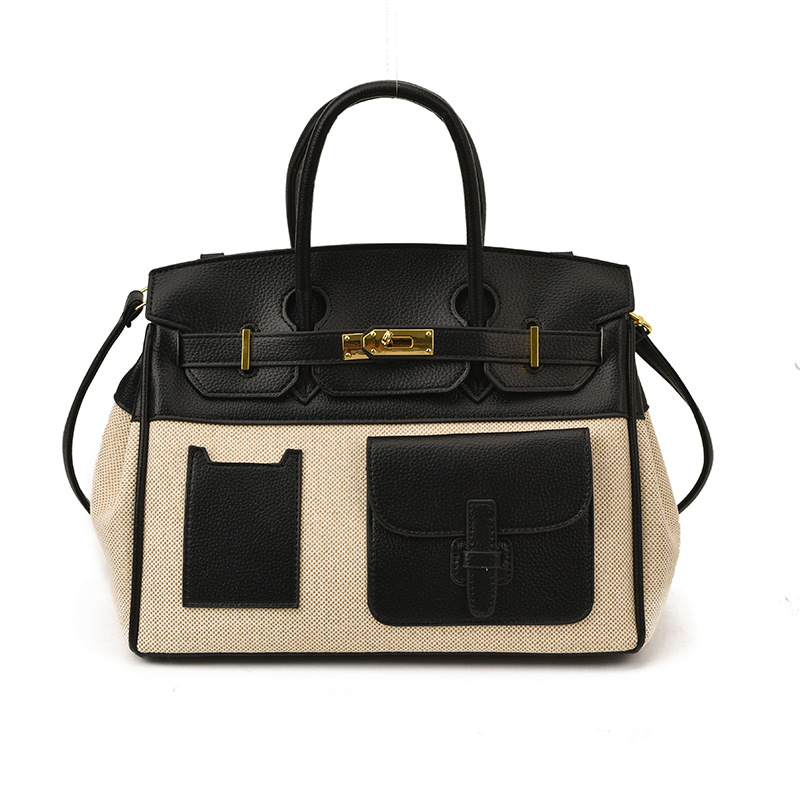 Bolso de mujer 2025 nuevo color transfronterizo de platino bolso de mano tote de gran capacidad de transporte universal mochila de hombro
