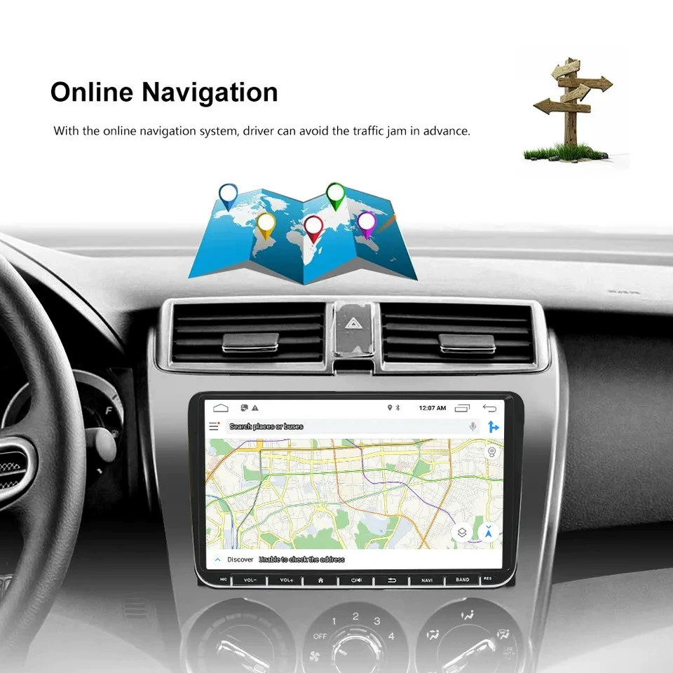 9-дюймовая универсальная Android-навигация для VW, MP5-плеер 2DIN, навигация с Bluetooth