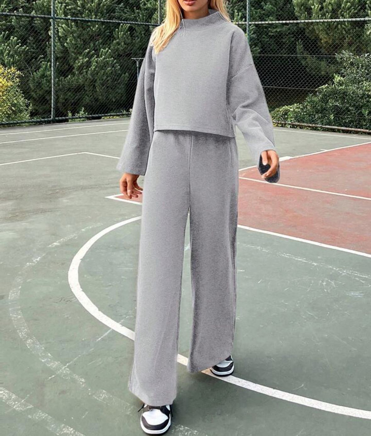 Damenbekleidung Herbst lässig faulen Stil gestrickte langärmelige Tops locker und bequem Hosenanzug_voghion.com