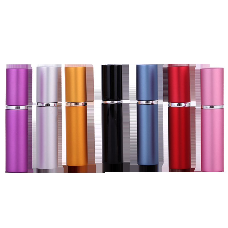 10ml高档平头电化铝高档香水瓶迷你便携玻璃分装瓶亚面铝管喷雾瓶