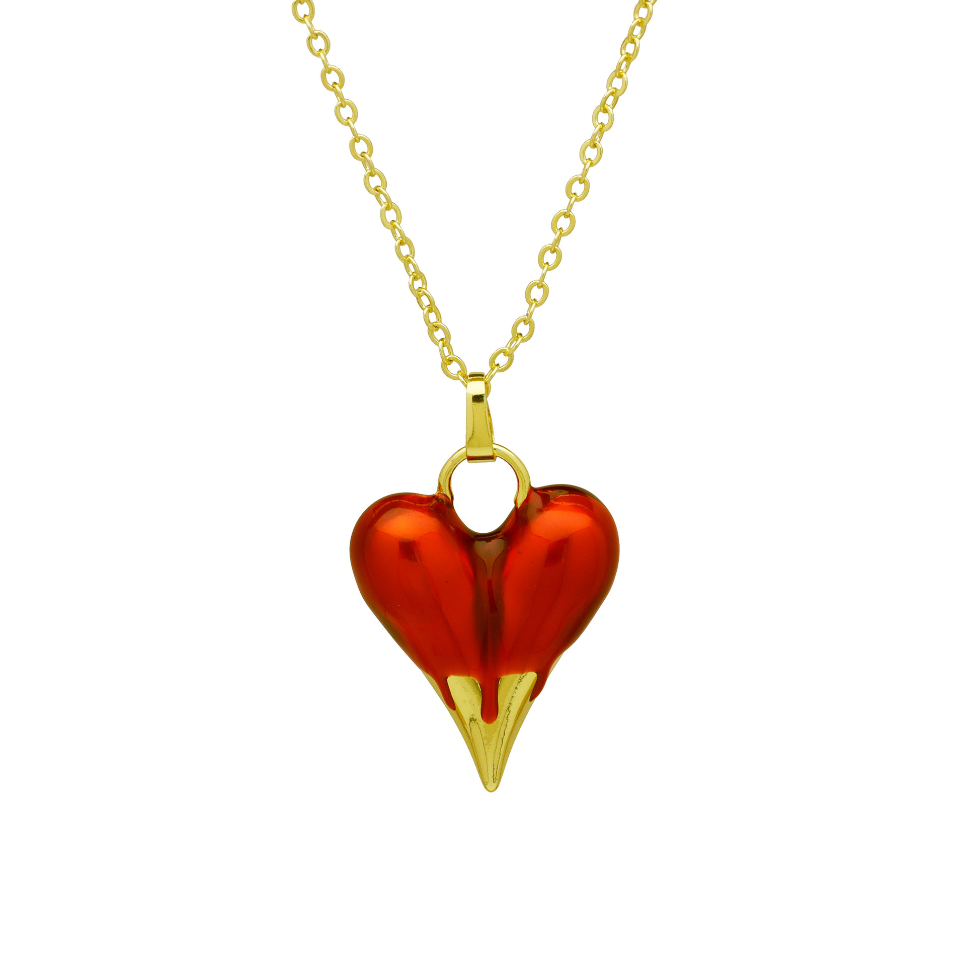 7g Weight Copper Pendant Material Pendant Necklace Classification Copper Chain Material cable chain Chain Type 1 Piece Quantity Casual, Holiday Occasion Copper Material Heart Shape Pattern Women's Gender Enamel Design Cute, Streetwear Style Copper Cable Chain Enamel Heart Shape Pendant Necklace 9