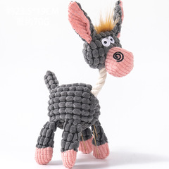 Amazon Cotton Rope Sound Dog Toy Teething Plush Donkey Puppy Cat Pet Small Dog Supplies Wholesale