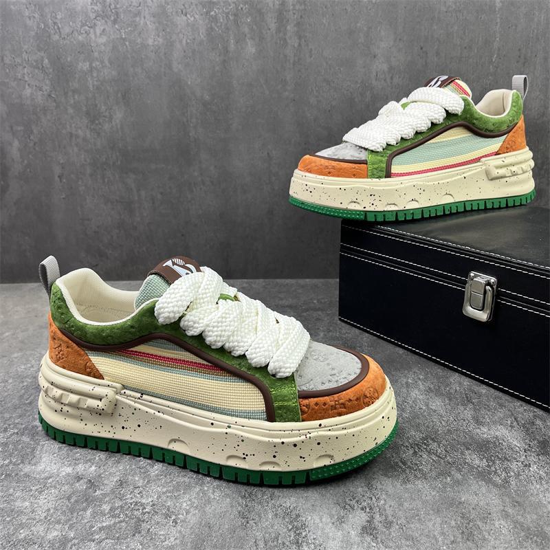 High-End Trendy Men's Shoes 2025 Autum New Heightening Casual Shoes Niche Youth Fashion Sneakers Breathable Canvas Shoes