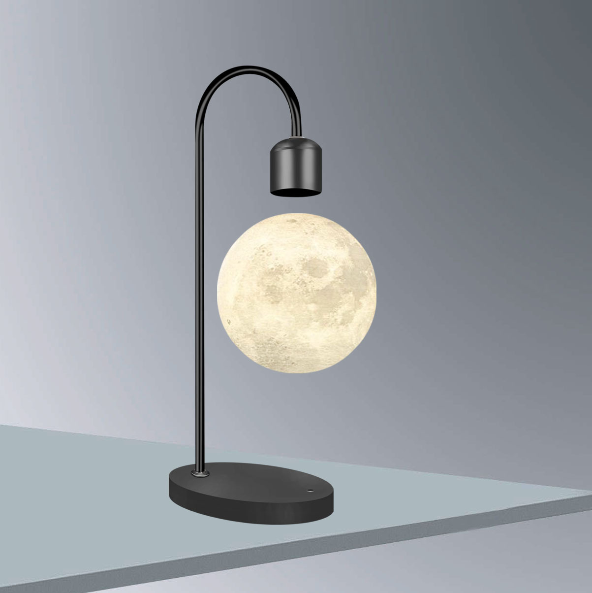 Lámpara De Luna suspendida 3D impresión integrada sin fisuras creativa suspensión magnética lámpara de mesa de Luna decoración del hogar LED luz de la noche