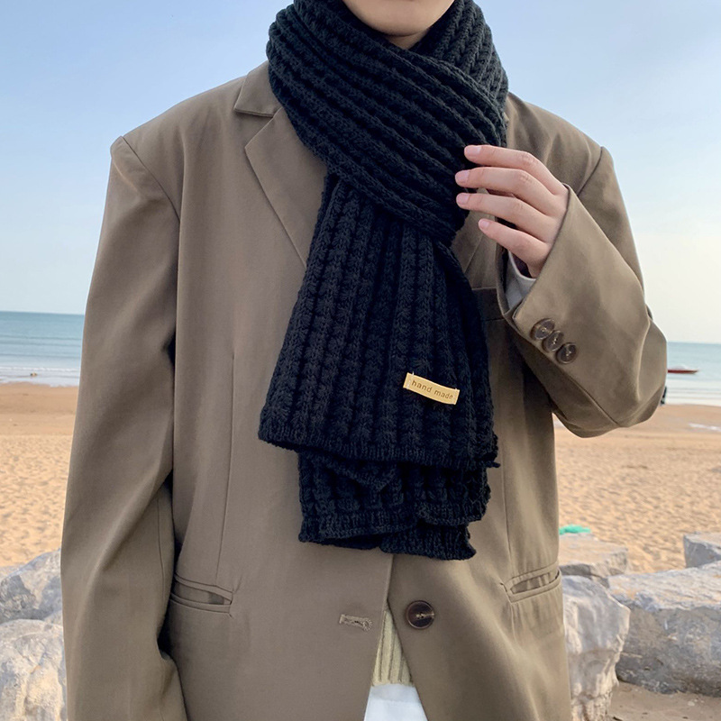 Unisex-Schal für Männer, Winter, hochwertige Mode, junge Männer, warm, gestrickte Wolle für Jungen, Geschenkgürtel für Frauen_voghion.com