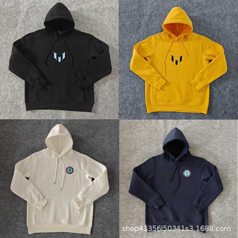 Miami Messi Chelsea Club Hoodie Long Sleeve Autumn Winter Solid Color Jacket with Embroidery for Men and Women