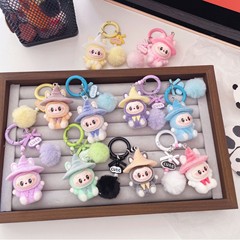 かわいい植毛ラブキーホルダー漫画かわいい人形ペンダント diy アクセサリー学生バッグペンダントギフト