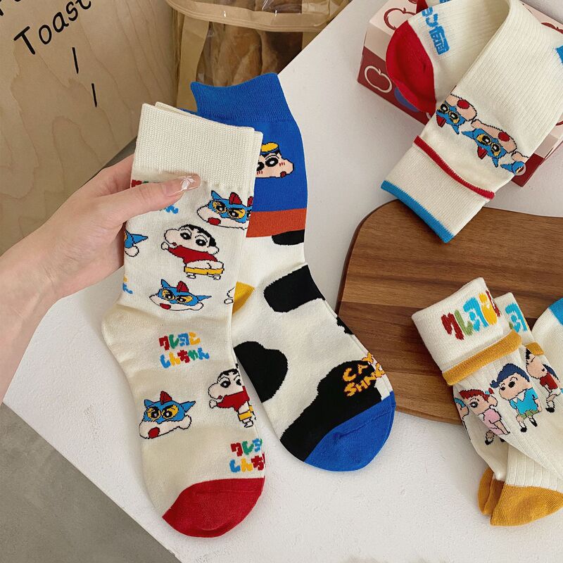 Women's Mid-Calf Socks Japanese Cute Cartoon Cotton Socks Ins Trendy Personality Creative Design New Student Slouch Socks Women's Mid-Calf Socks Japanese Cute Cartoon Cotton Socks Ins Trendy Personality Creative Design New Student Slouch Socks