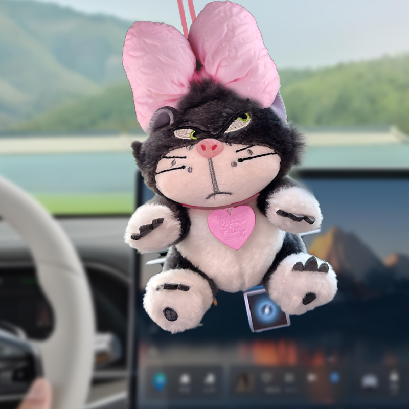 Lucifer gato colgante de coche colgante de coche espejo retrovisor creativo decoración muñeca muñeca decoración de coche adorno