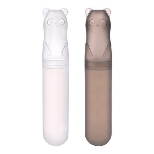 2 pack travel toothbrush storage box couple portable toothbrush box cartoon cute little bear small creative toothbrush barrel