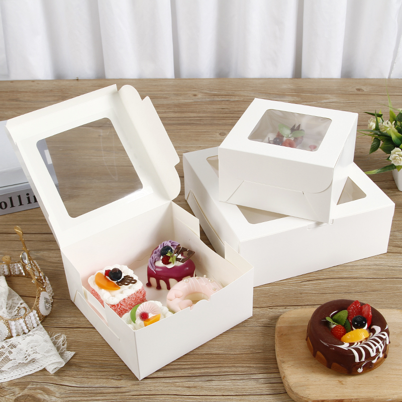 Caja de pastel de queso vasco 6 7 8 10 pulgadas Qifeng queso ligero mousse punto tostado embalaje cuadrado engrosado