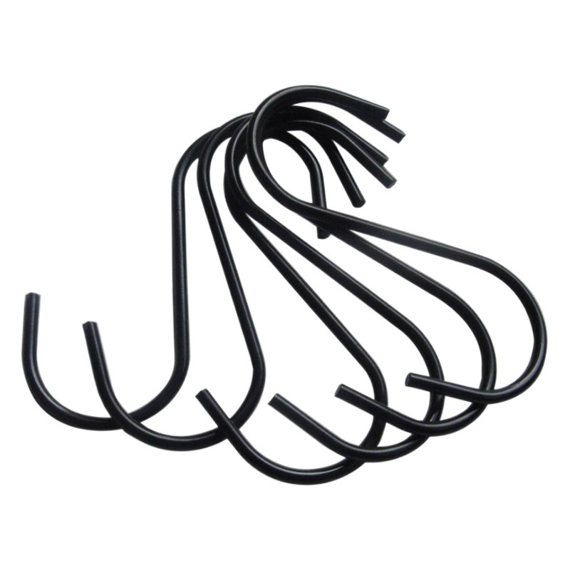 S-tipo de acero inoxidable negro gancho salchicha carne S gancho mochila gancho ropa S-en forma de gancho de exposición 3 Pack