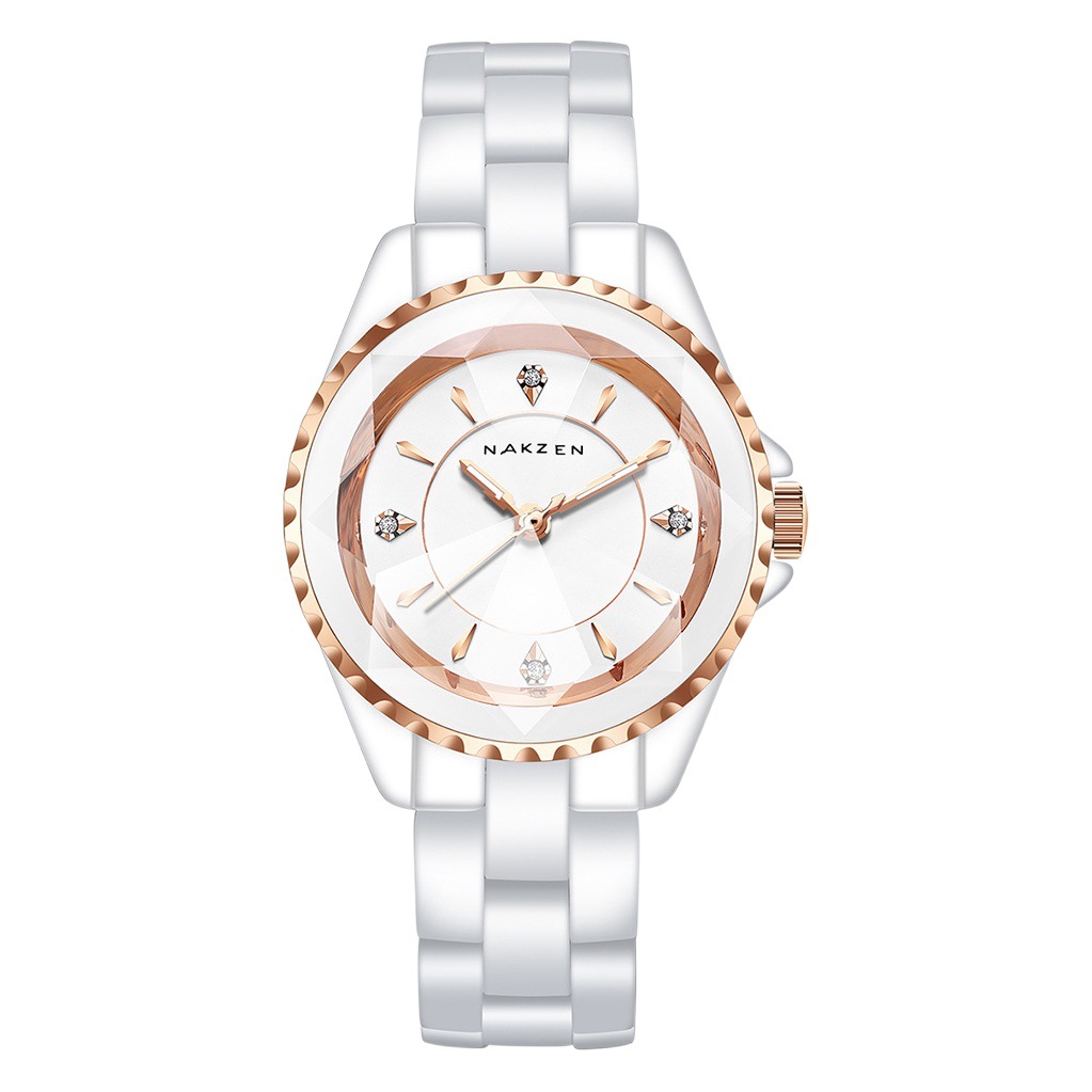NAKZEN famosa ciudad antigua 1012 nueva correa de cerámica diamante incrustado simple regalo de San Valentín ins reloj de mujer