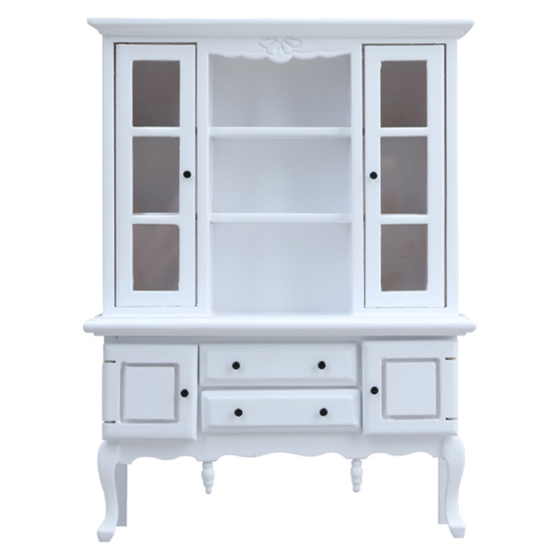 1:12娃娃屋dollhouse迷你家具模型木质微缩工艺品欧式复古柜子|undefined