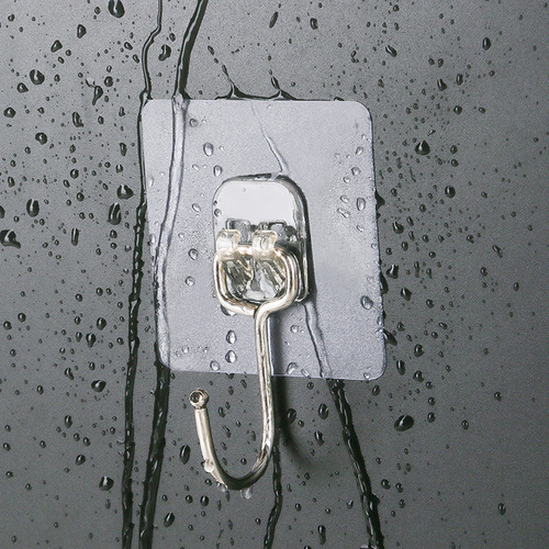 Strong Adhesive No-Nail Kitchen Bathroom Transparent Hook Heavy Duty No-Trace Wall Mount Adhesive Hook