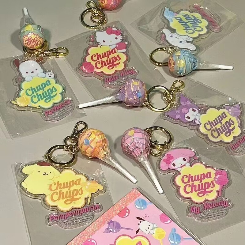 Super Popular Sanrio Keychain High-Value Cartoon Ins-Style Acrylic Key Pendant Decoration for Couples and Best Friends
