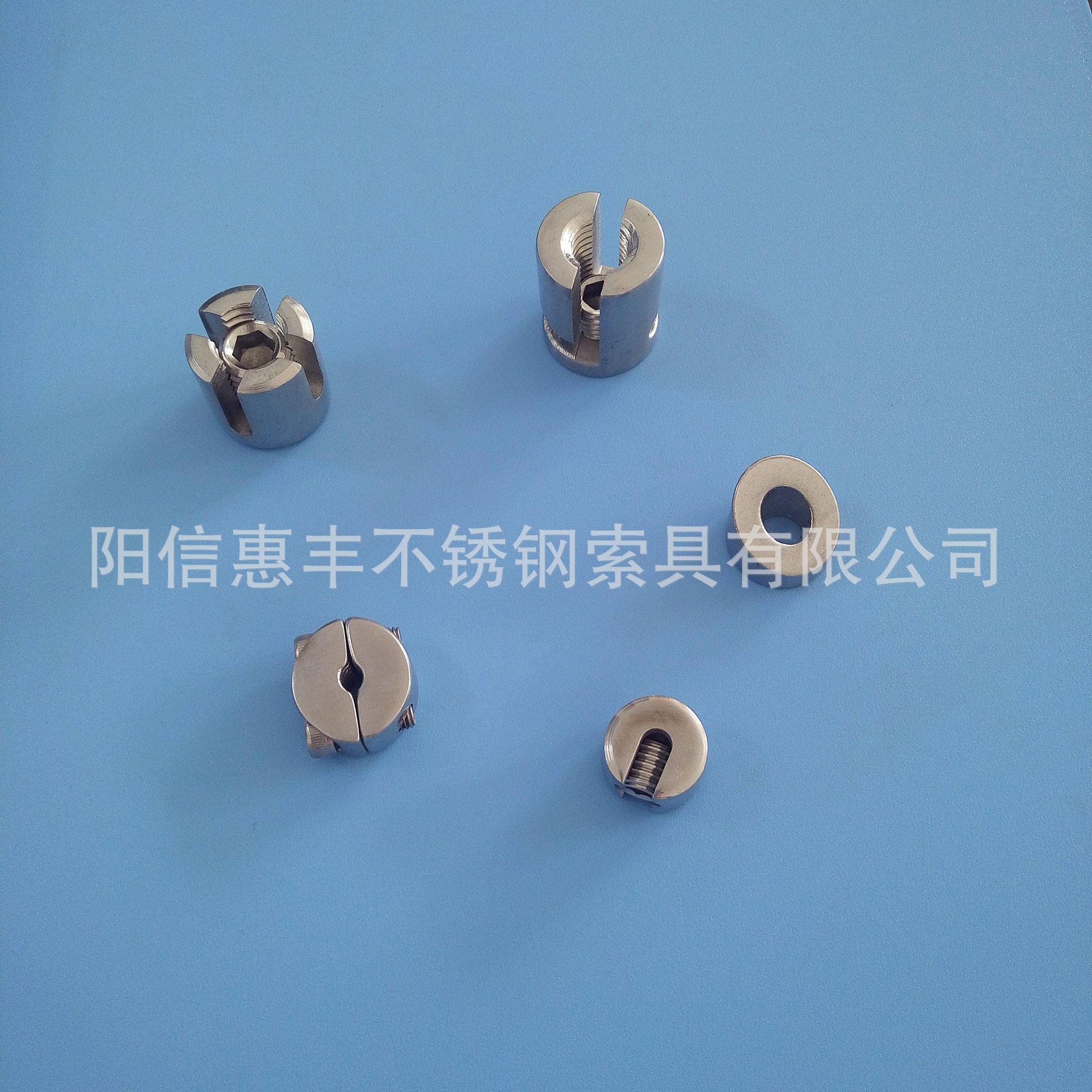 不锈钢钢丝绳索具 制动器 紧线器圆卡头 一字卡头玻璃夹套筒批发