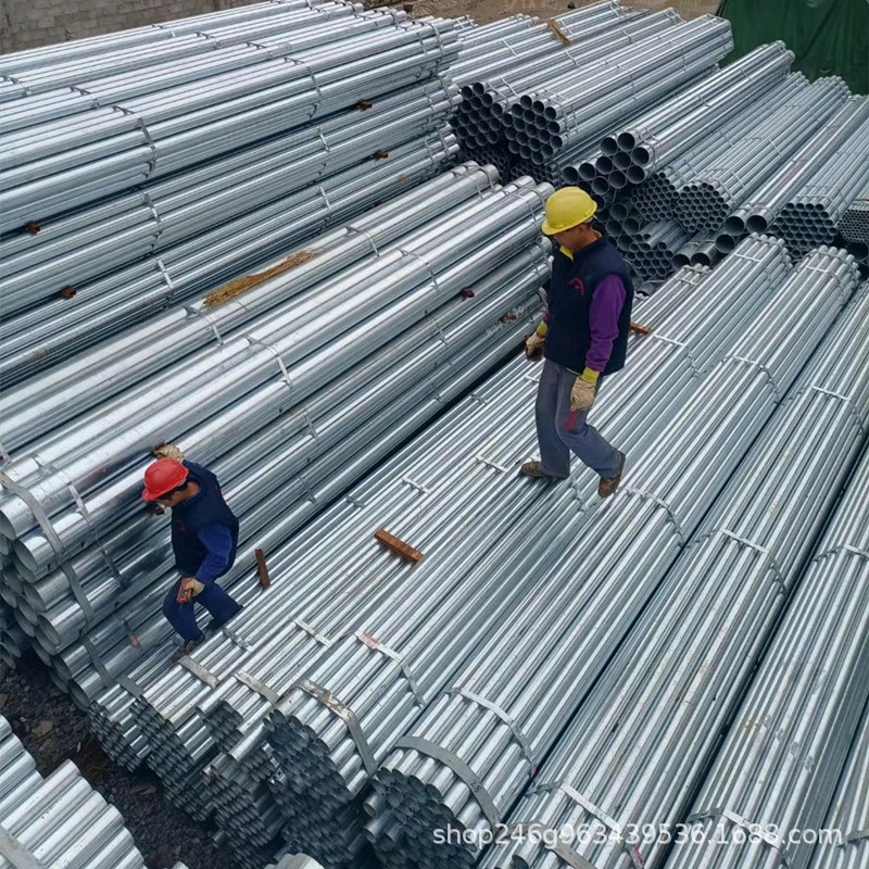 冷镀管塑料大棚管冷管 圆管 冷镀锌钢管DN100*1.2 DN50*0.8