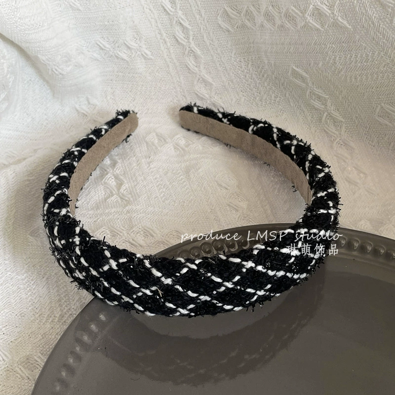 Ободок (стиль Chanel) — черная лента и широкий палитра цветов, элегантный корейский дизайн