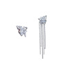 Asymmetrical silver needle, earrings, silver 925 sample, light luxury style, internet celebrity