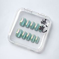 【Jiǎolóng】Electroplated Wearable Nails Factory Finished Product Wholesale Sparkling Trendy Girl Light Therapy High-End Handmade Wearable Nails Beauty Nails