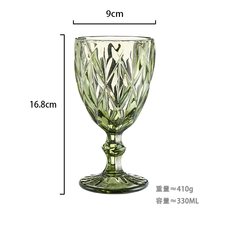 Copa de vino tallada al estilo europeo, vidrio grueso, para bodas, color retro, suministro directo de fábrica