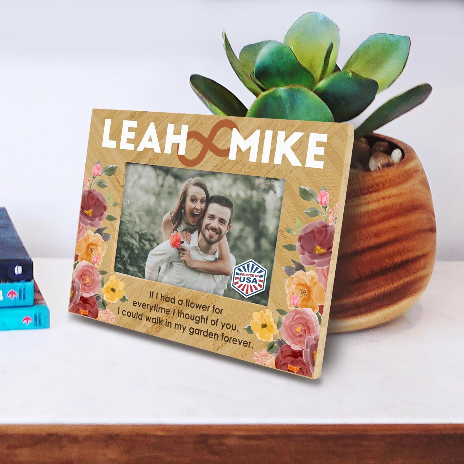 Marco DE FOTOS decorativo de madera boda signo-en mesa decoración marco de fotos foto familiar marco de fotos de madera