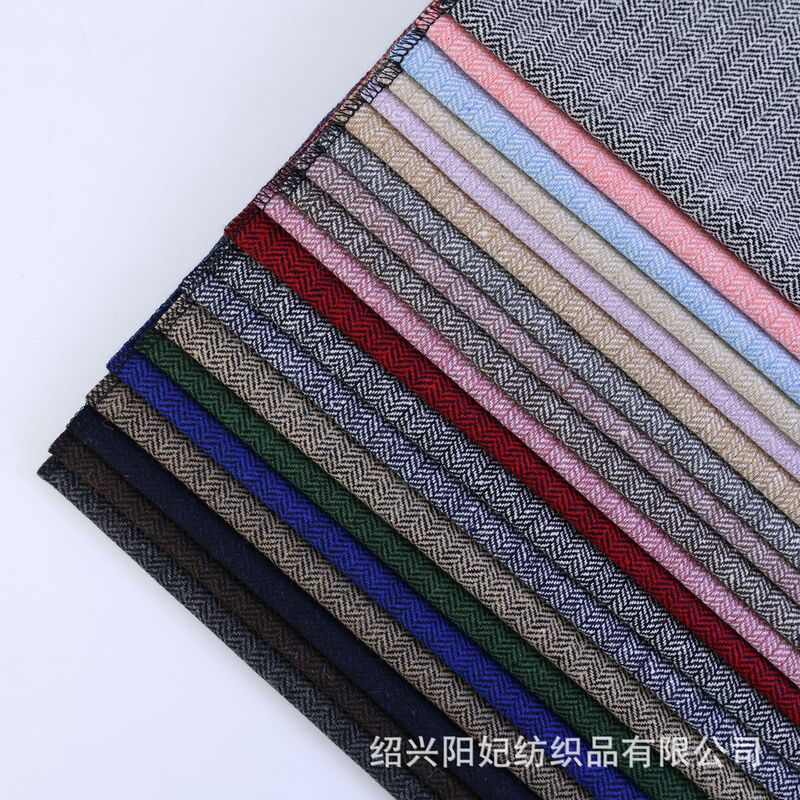 Coarse woolen two-tone herringbone fabric, autumn style fishbone pattern material for shoes, hats, and dolls, in stock from the manufacturer Coarse woolen two-tone herringbone fabric, autumn style fishbone pattern material for shoes, hats, and dolls, in stock from the manufacturer