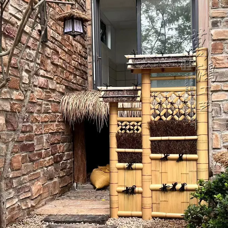 厂家真供竹篱笆装饰围栏园林景观围墙日式院子竹隔断阳台庭院别墅