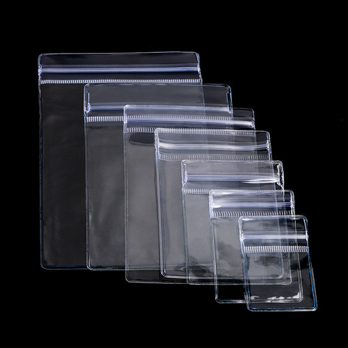 PVC jewelry bag, double-sided transparent 48-thread sealed bag, thickened bracelet, necklace, earring storage self-sealing bag