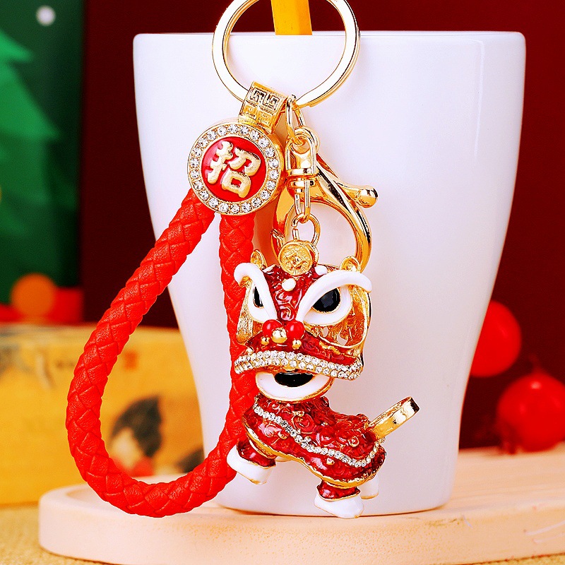 Pièce de cuivre tendance et créative, porte-bonheur, pendentif danse du lion, sac femme, cadeau d'affaires en gros_voghion.com