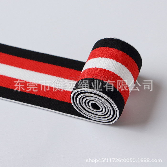 Inventario al por mayor de 4cm rayas de color medio de nylon elástico cintura lateral banda elástica accesorios de ropa